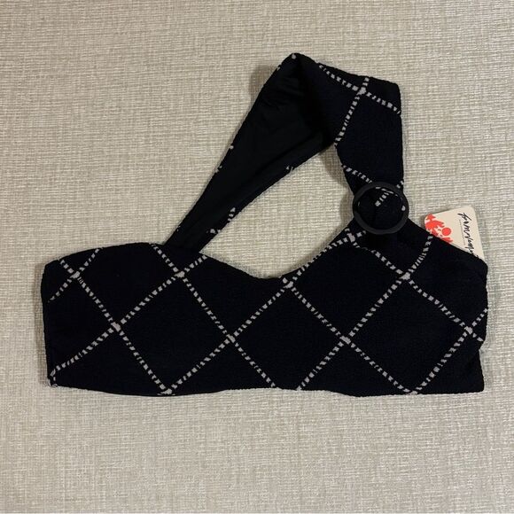 Free People x Devon Windsor Melissa Bikini Top Black FP Beach Size Large NWT - Picture 10 of 13